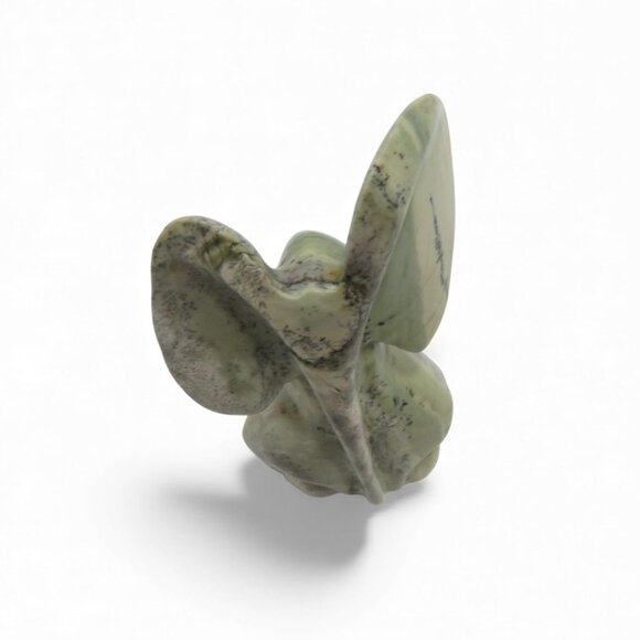 Stone Elephant Hand Carved Green Butter Jade Stone in South Africa Signed 5.9" - Picture 8 of 11